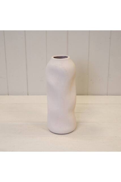 KDMD White Tall Sculptured Textured Vase - image 1