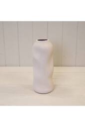 KDMD White Tall Sculptured Textured Vase