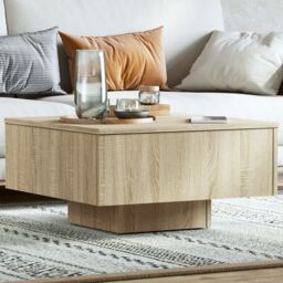 Berkfield Home Coffee Table Sonoma Oak 60x60x31.5 cm Engineered Wood in Brown - thumbnail 1