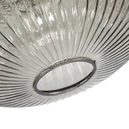 Happy Homewares Modern Designer Line Ribbed Glass Oval Pendant Lamp Shade in Grey - Size: 12 inches - thumbnail 5