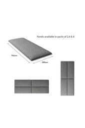 Aspire EasyMount Wall Mounted Upholstered Panels, Modular DIY Headboard in Eire Linen Fabric (Pack of 4) in Grey - thumbnail 5