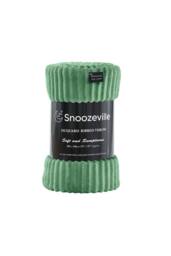 Dyzi Large Supersoft Ribbed Jacquard Fleece Throw Blanket 200 x 240cm in Green - Size: 200 cm x 240 cm - thumbnail 2