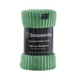 Dyzi Large Supersoft Ribbed Jacquard Fleece Throw Blanket 200 x 240cm in Green - Size: 200 cm x 240 cm - thumbnail 6