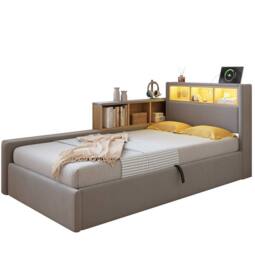 STILVORA Grey Velvet Daybed with Storage & USB Charging Port - Size: Single - thumbnail 6