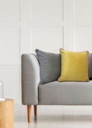 Rapport Home Piped Velvet Polyester Cushion Cover in Mustard - Size: 43 cm x 43 cm - thumbnail 4