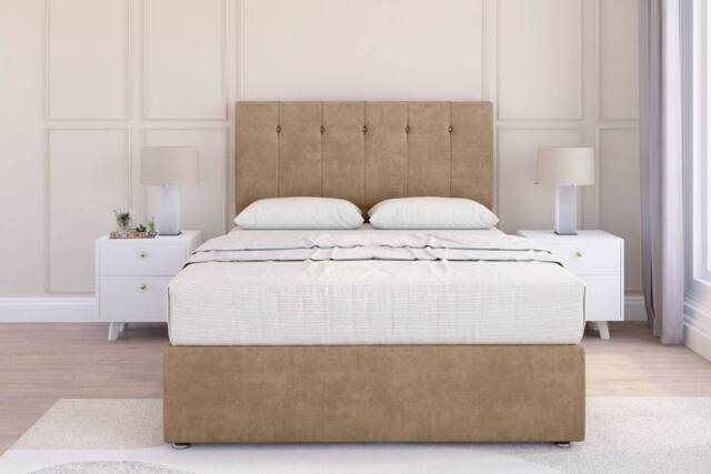 "Sloomy Highbury Naples Divan Base No Drawers - 54"" Headboard in Light Brown - Size: King" - image 1