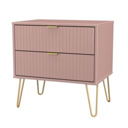 Ready Assembled 2 U Bexley 2 Drawer Side Table (Ready Assembled) in Dusty Pink - thumbnail 4