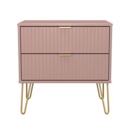 Ready Assembled 2 U Bexley 2 Drawer Side Table (Ready Assembled) in Dusty Pink - thumbnail 2
