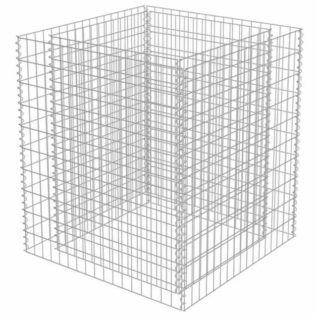 Berkfield Home Durable Gabion Raised Bed Galvanised Steel 90x90x100 cm in Silver - Size: 90 x 90 x 100 cm - image 1