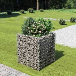 Berkfield Home Durable Gabion Raised Bed Galvanised Steel 90x90x100 cm in Silver - Size: 90 x 90 x 100 cm - thumbnail 2