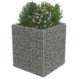 Berkfield Home Durable Gabion Raised Bed Galvanised Steel 90x90x100 cm in Silver - Size: 90 x 90 x 100 cm - thumbnail 4