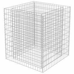 Berkfield Home Durable Gabion Raised Bed Galvanised Steel 90x90x100 cm in Silver - Size: 90 x 90 x 100 cm