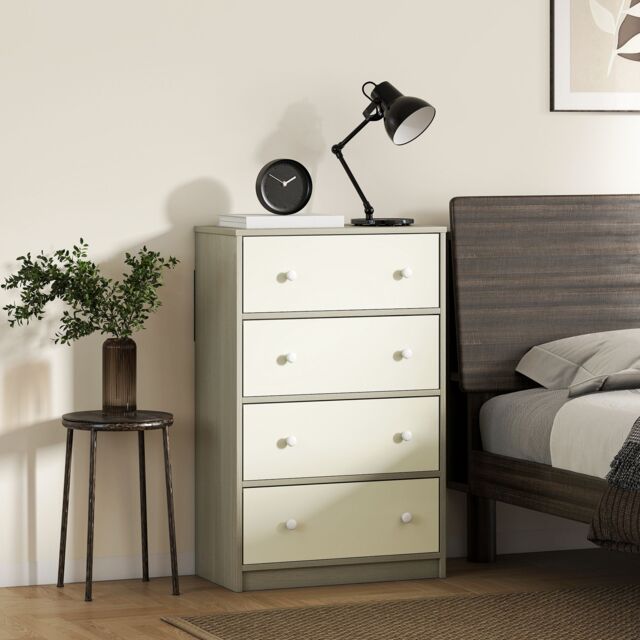 HOMCOM Chest of Drawers, Drawer Dresser for Bedroom in White - image 1