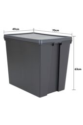 Wham Bam 1 x 154L Stackable Plastic Storage Box & Lid in Black - thumbnail 5