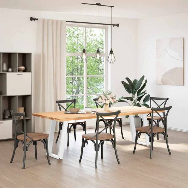 Berkfield Home Modern vidXL Dining Table Legs U-Shaped 2 pcs White 50x(72-73) cm - image 1