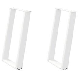 Berkfield Home Modern vidXL Dining Table Legs U-Shaped 2 pcs White 50x(72-73) cm - thumbnail 3