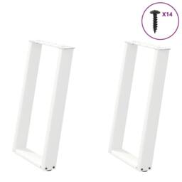 Berkfield Home Modern vidXL Dining Table Legs U-Shaped 2 pcs White 50x(72-73) cm - thumbnail 2