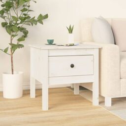 Berkfield Home Side Tables 2 pcs White 50x50x49 cm Solid Wood Pine - Size: 50 x 50 x 49 cm - thumbnail 4