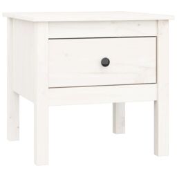 Berkfield Home Side Tables 2 pcs White 50x50x49 cm Solid Wood Pine - Size: 50 x 50 x 49 cm - thumbnail 3
