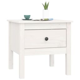 Berkfield Home Side Tables 2 pcs White 50x50x49 cm Solid Wood Pine - Size: 50 x 50 x 49 cm - thumbnail 6