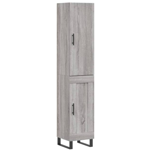 Berkfield Home Highboard Grey Sonoma 34.5x34x180 cm Engineered Wood - image 1