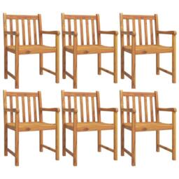 Berkfield Home Garden Chairs 6 pcs 56x55.5x90 cm Solid Wood Acacia in Brown - thumbnail 1