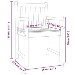 Berkfield Home Garden Chairs 6 pcs 56x55.5x90 cm Solid Wood Acacia in Brown - thumbnail 8