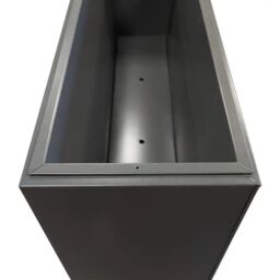 Woven Wood 75cm Long Zinc Galvanised Matte Grey 90cm Tall Trough Planter - thumbnail 7