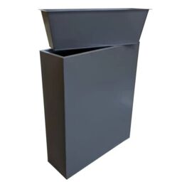 Woven Wood 75cm Long Zinc Galvanised Matte Grey 90cm Tall Trough Planter - thumbnail 4