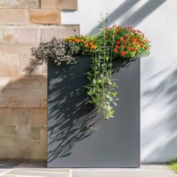 Woven Wood 75cm Long Zinc Galvanised Matte Grey 90cm Tall Trough Planter - thumbnail 2