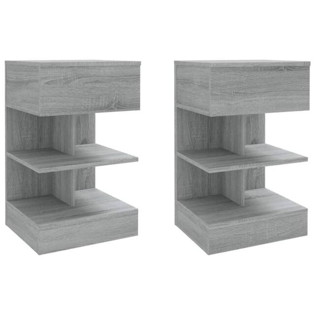 Berkfield Home Bedside Cabinets 2 pcs Grey Sonoma 40x35x65 cm Engineered Wood - Size: 40 x 35 x 65 cm - image 1