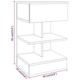 Berkfield Home Bedside Cabinets 2 pcs Grey Sonoma 40x35x65 cm Engineered Wood - Size: 40 x 35 x 65 cm - thumbnail 9