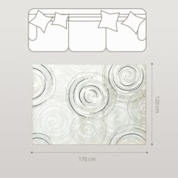 HOMCOM Swirl Pattern Washable Rug, Allergy-Friendly Floor Carpet, Cream - Size: 120 cm x 170 cm - thumbnail 3