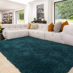 Kukoon Blue Washable Machine Wash Shaggy Premium Rug - Size: 120 cm x 170 cm - thumbnail 1