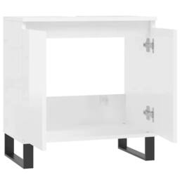 Berkfield Home Durable Bathroom Cabinet High Gloss White 58x33x60 cm Engineered Wood - Size: 58 x 33 x 60 cm - thumbnail 5