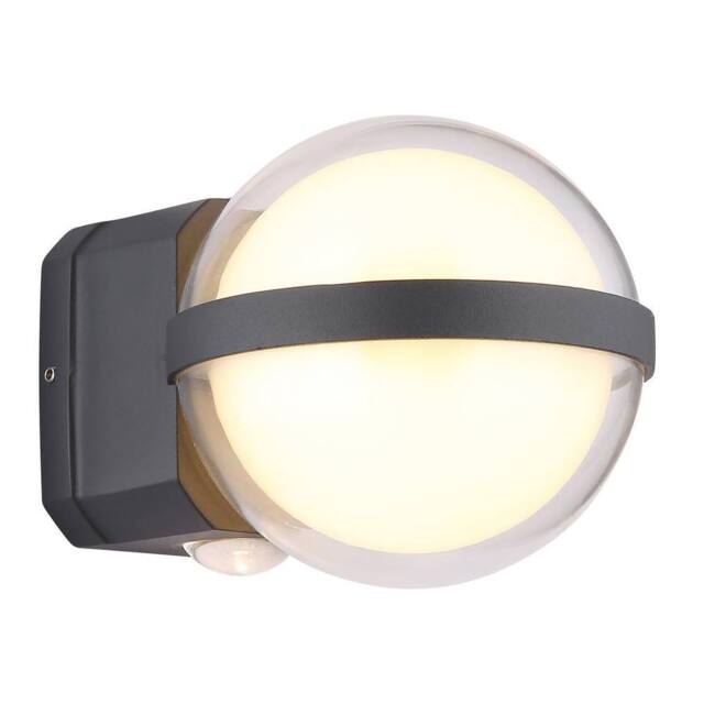 Netlighting Illi Outdoor Globe Wall Lamp Anthracite IP54 LED 3000K in Grey - image 1