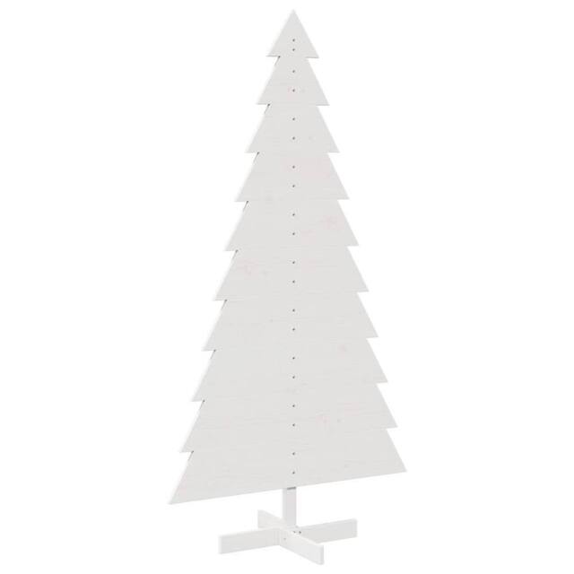 Berkfield Home Wooden Christmas Tree for Decoration White 180 cm Solid Wood Pine - image 1