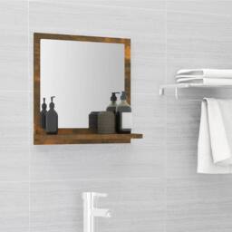 Berkfield Home Bathroom Mirror Smoked Oak 40x10.5x37 cm Engineered Wood in Brown - thumbnail 2