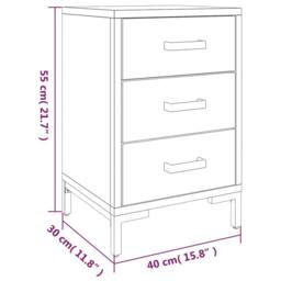 Berkfield Home Decorative Bedside Cabinet Brown 36x30x54 cm Solid Pinewood - Size: 36 x 30 x 54 cm - thumbnail 8