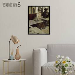 "Artery8 Edgar Degas Absinthe In A Cafe Framed Canvas Wall Art Print in Beige - Size: W12"" x H16""" - thumbnail 3