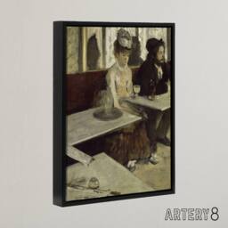 "Artery8 Edgar Degas Absinthe In A Cafe Framed Canvas Wall Art Print in Beige - Size: W12"" x H16""" - thumbnail 2