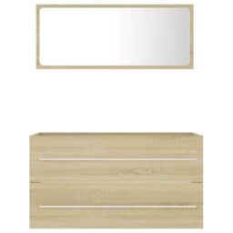 Berkfield Home 2 Piece Bathroom Furniture Set Sonoma Oak Engineered Wood in Brown - thumbnail 4