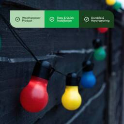 Gardenwize 10 Piece Tropical Multi-Coloured Solar String Lights - thumbnail 6