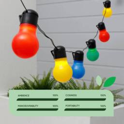Gardenwize 10 Piece Tropical Multi-Coloured Solar String Lights - thumbnail 5