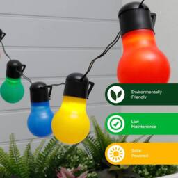 Gardenwize 10 Piece Tropical Multi-Coloured Solar String Lights - thumbnail 3