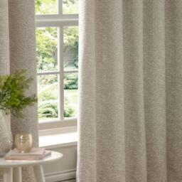 Paoletti Galaxy Velvet Chenille Eyelet Curtain Pair in Ivory - Size: 117 cm width x 137 cm drop - thumbnail 5