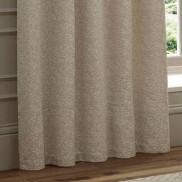 Paoletti Galaxy Velvet Chenille Eyelet Curtain Pair in Ivory - Size: 117 cm width x 137 cm drop - thumbnail 4