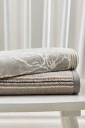 Sanderson 'Brecon Stripe' Cotton Towels in Silver - thumbnail 3