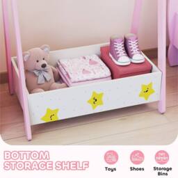 STILVORA Children's Clothes Rail with Shelf & Hangers in Pink - thumbnail 7