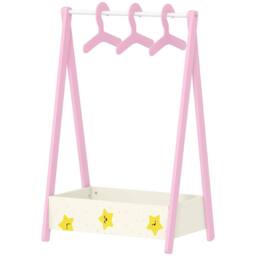 STILVORA Children's Clothes Rail with Shelf & Hangers in Pink - thumbnail 5